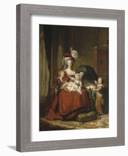 Marie-Antoinette de Lorraine-Hasbourg, reine de France et ses enfants-Elisabeth Louise Vigée-LeBrun-Framed Giclee Print