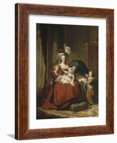 Marie-Antoinette de Lorraine-Hasbourg, reine de France et ses enfants-Elisabeth Louise Vigée-LeBrun-Framed Giclee Print