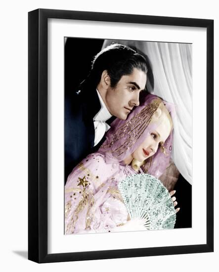 MARIE ANTOINETTE, from left: Tyrone Power, Norma Shearer, 1938-null-Framed Photo