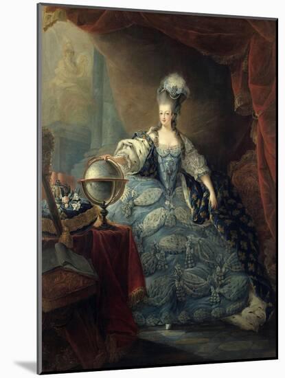 Marie Antoinette, Queen of France with Globe, 1775-Jean Baptiste Andre Gautier d'Agoty-Mounted Art Print