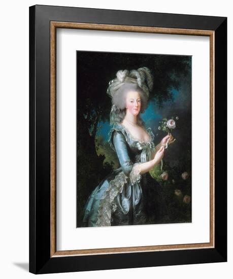 Marie-Antoinette with a Rose-Elisabeth Vigee-Lebrun-Framed Giclee Print