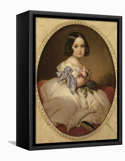 Marie-Charlotte-Amélie de Saxe-Cobourg et Gotha (1840-1927) future Impératrice du Mexique,-Franz Xaver Winterhalter-Framed Premier Image Canvas