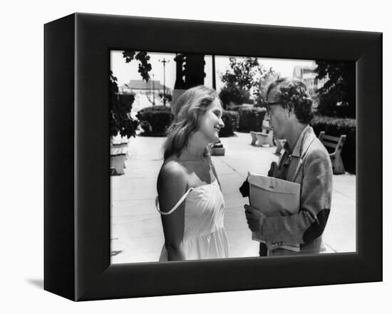 Marie-Christine Barrault and Woody Allen STARDUST MEMORIES, 1980 directed by Woody Allen (b/w photo-null-Framed Stretched Canvas