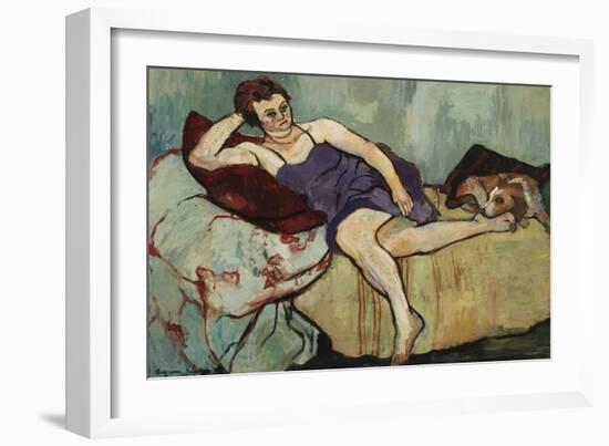 Marie Coca with Arbi, 1927-Suzanne Valadon-Framed Giclee Print