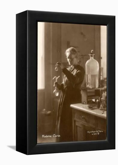 Marie Curie Physical Chemist in Her Laboratory-null-Framed Premier Image Canvas