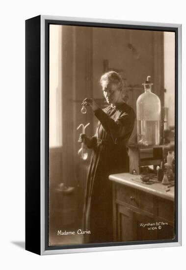 Marie Curie Physical Chemist in Her Laboratory-null-Framed Premier Image Canvas