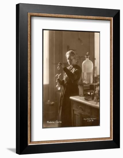 Marie Curie Physical Chemist in Her Laboratory-null-Framed Photographic Print