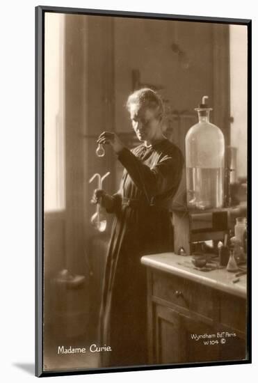 Marie Curie Physical Chemist in Her Laboratory-null-Mounted Photographic Print