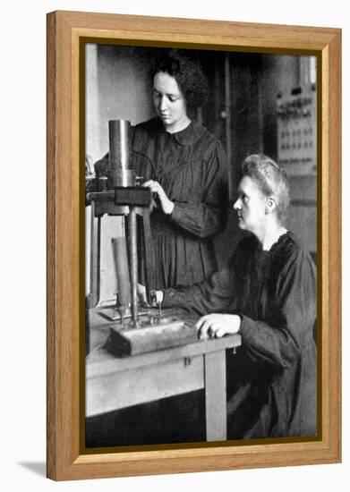Marie Curie, Polish-Born French Physicist and Her Daughter Irene, 1925-null-Framed Premier Image Canvas
