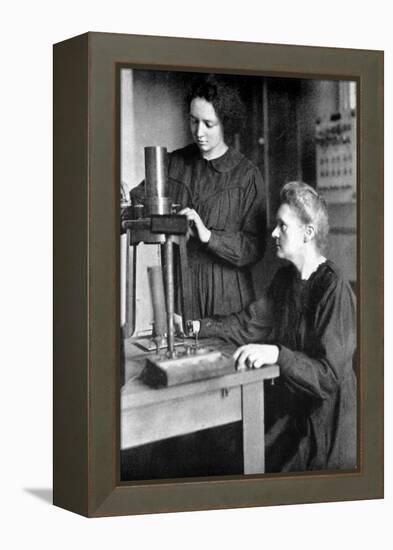 Marie Curie, Polish-Born French Physicist and Her Daughter Irene, 1925-null-Framed Premier Image Canvas