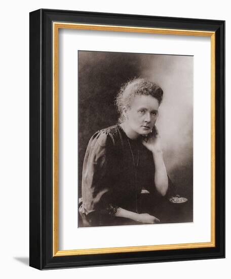 Marie Curie Polish-French Physicist Won Two Nobel Prizes, Ca. 1900-null-Framed Art Print