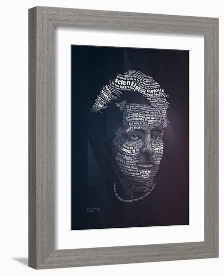 Marie Curie Typography Quotes-Lynx Art Collection-Framed Art Print