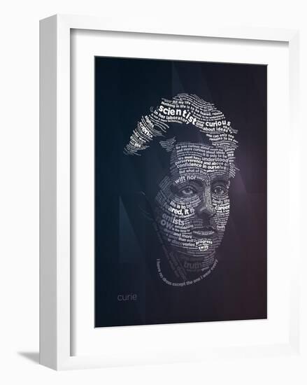 Marie Curie Typography Quotes-Lynx Art Collection-Framed Art Print