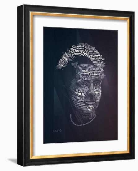 Marie Curie Typography Quotes-Lynx Art Collection-Framed Art Print