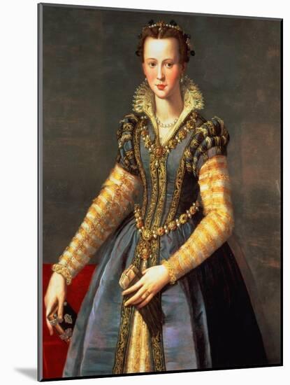 Marie De Medici (1573-1642), Wife of Henri IV of France (1553-1610)-Alessandro Allori-Mounted Giclee Print