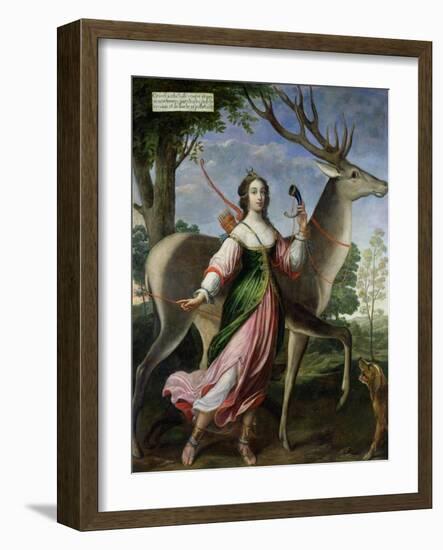 Marie De Rohan-Montbazon (1600-79) Duchess of Chevreuse as Diana the Huntress-Claude Deruet-Framed Giclee Print