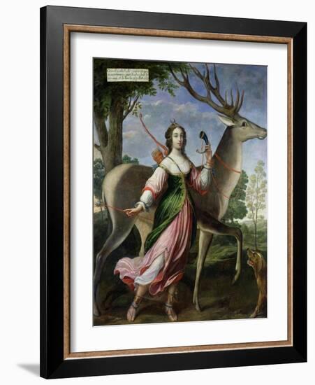 Marie De Rohan-Montbazon (1600-79) Duchess of Chevreuse as Diana the Huntress-Claude Deruet-Framed Giclee Print