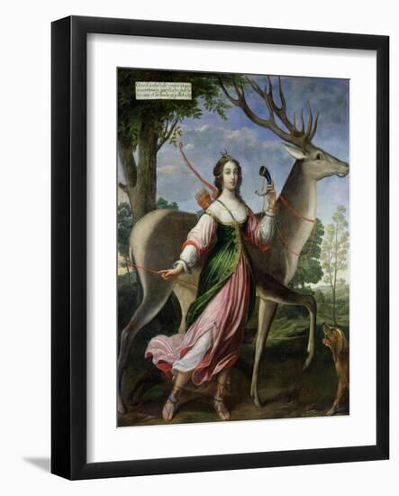 Marie De Rohan-Montbazon (1600-79) Duchess of Chevreuse as Diana the Huntress-Claude Deruet-Framed Giclee Print