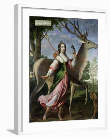 Marie De Rohan-Montbazon (1600-79) Duchess of Chevreuse as Diana the Huntress-Claude Deruet-Framed Giclee Print