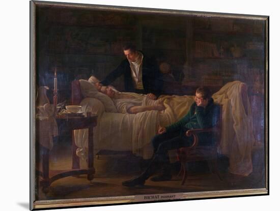Marie Francois Xavier Bichat Dying Surrounded by the Doctors Esparon and Philibert Joseph Roux-Louis Hersent-Mounted Giclee Print
