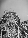 Thrill Seekers at the Top of the Cyclone Roller Coaster at Coney Island Amusement Park-Marie Hansen-Photographic Print