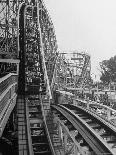 Thrill Seekers at the Top of the Cyclone Roller Coaster at Coney Island Amusement Park-Marie Hansen-Photographic Print