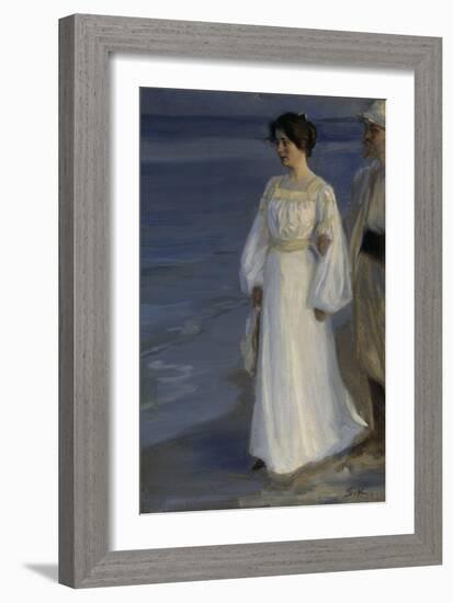 Marie Kroyer on the Beach-Peder Severin Kröyer-Framed Giclee Print