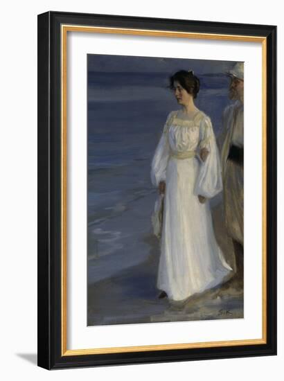 Marie Kroyer on the Beach-Peder Severin Kröyer-Framed Giclee Print