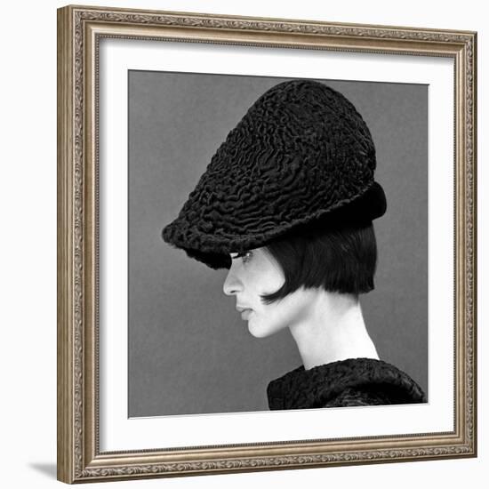 Marie Lise Gres in a Persian Lamb Hat, Summer 1964-John French-Framed Giclee Print