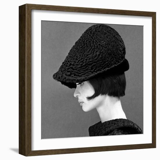 Marie Lise Gres in a Persian Lamb Hat, Summer 1964-John French-Framed Giclee Print