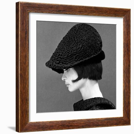 Marie Lise Gres in a Persian Lamb Hat, Summer 1964-John French-Framed Giclee Print