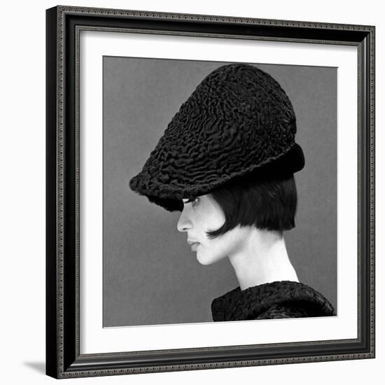 Marie Lise Gres in a Persian Lamb Hat, Summer 1964-John French-Framed Giclee Print