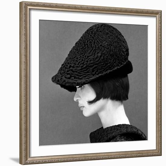 Marie Lise Gres in a Persian Lamb Hat, Summer 1964-John French-Framed Giclee Print