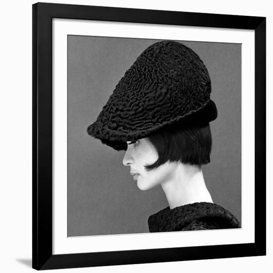 Marie Lise Gres in a Persian Lamb Hat, Summer 1964-John French-Framed Giclee Print