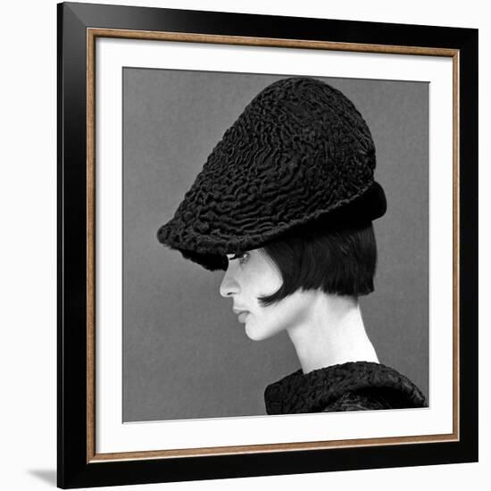 Marie Lise Gres in a Persian Lamb Hat, Summer 1964-John French-Framed Giclee Print