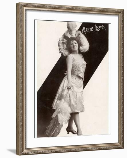 Marie Lloyd Music Hall Entertainer Wearing a Large Feathered Hat-null-Framed Photographic Print