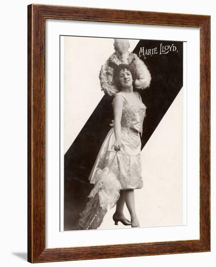 Marie Lloyd Music Hall Entertainer Wearing a Large Feathered Hat-null-Framed Photographic Print