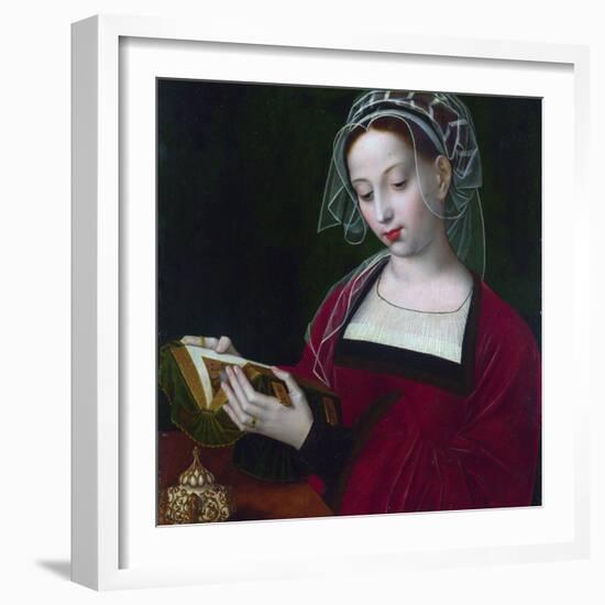 Marie Madeleine Lisant  Peinture D'ambrosius Benson (1495-1550) Vers 1525 Londres National Gallery-Ambrosius Benson-Framed Giclee Print