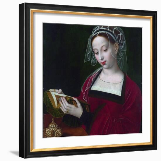 Marie Madeleine Lisant  Peinture D'ambrosius Benson (1495-1550) Vers 1525 Londres National Gallery-Ambrosius Benson-Framed Giclee Print