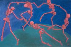 Blue Skelly Dancers-Marie Marfia Fine Art-Framed Premier Image Canvas