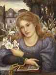 Portrait of Effie Holding a Lily and a Posy of Roses in a Garden, 1876-Marie Spartali Stillman-Giclee Print