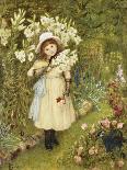 Portrait of Effie Holding a Lily and a Posy of Roses in a Garden, 1876-Marie Spartali Stillman-Giclee Print