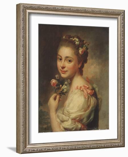 Marie Suzanne Giroust Roslin (1734-1772), Peintre Et Pastelliste Francaise, Epouse De L'artiste - M-Alexander Roslin-Framed Giclee Print