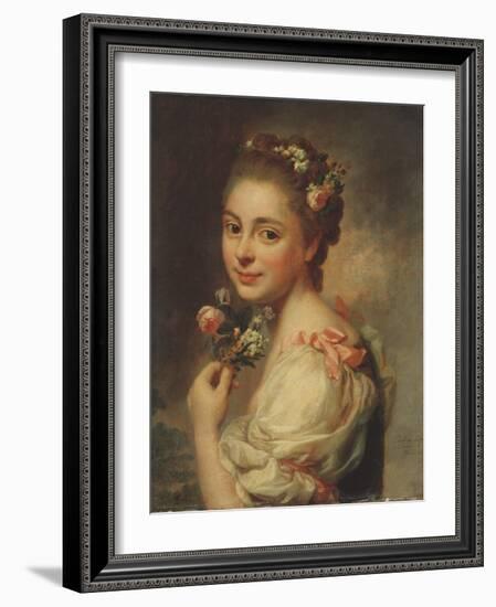 Marie Suzanne Giroust Roslin (1734-1772), Peintre Et Pastelliste Francaise, Epouse De L'artiste - M-Alexander Roslin-Framed Giclee Print