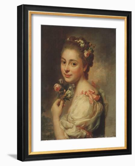 Marie Suzanne Giroust Roslin (1734-1772), Peintre Et Pastelliste Francaise, Epouse De L'artiste - M-Alexander Roslin-Framed Giclee Print