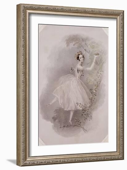 Marie Taglioni (1804-84) as the Sylph in 'La Sylphide', Engraved by E. Marton, C.1832-Alfred-edward Chalon-Framed Giclee Print