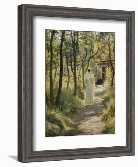 Marie, the Artist's Wife, in the Garden, 1895-Peter Severin Kroyer-Framed Giclee Print