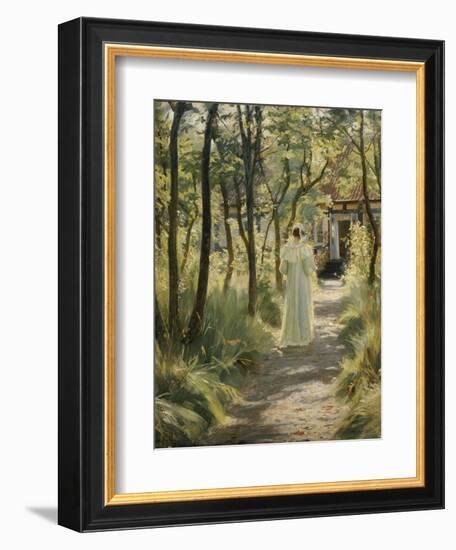 Marie, the Artist's Wife, in the Garden, 1895-Peter Severin Kroyer-Framed Giclee Print