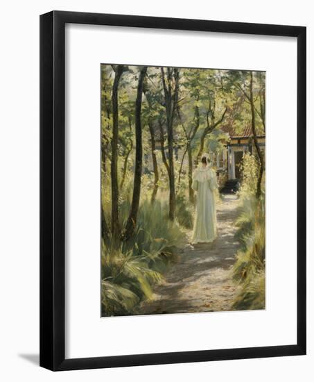 Marie, the Artist's Wife, in the Garden, 1895-Peter Severin Kroyer-Framed Giclee Print