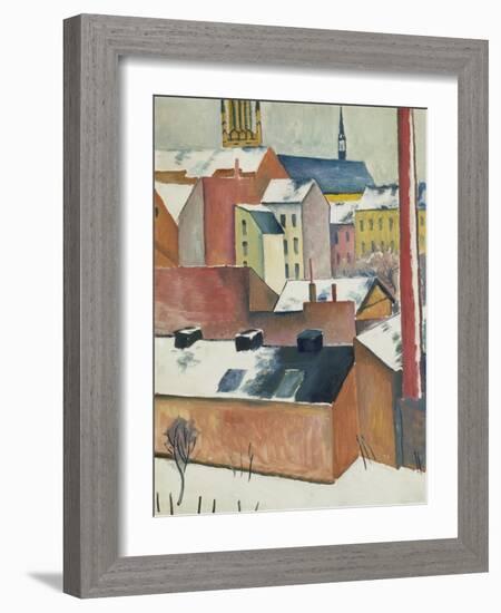 Marienkirche Im Schnee, 1911-Auguste Macke-Framed Giclee Print